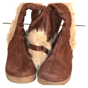 Brown suede boots